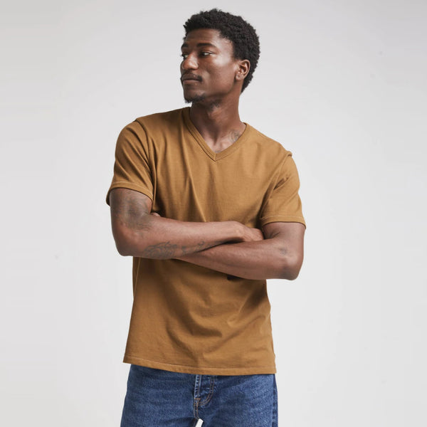 Brown v neck clearance t shirt mens