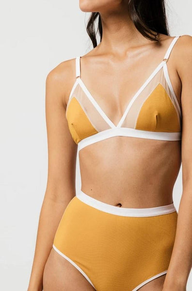 Good Neighbour  Mary Young Contrast Bra (Mustard)