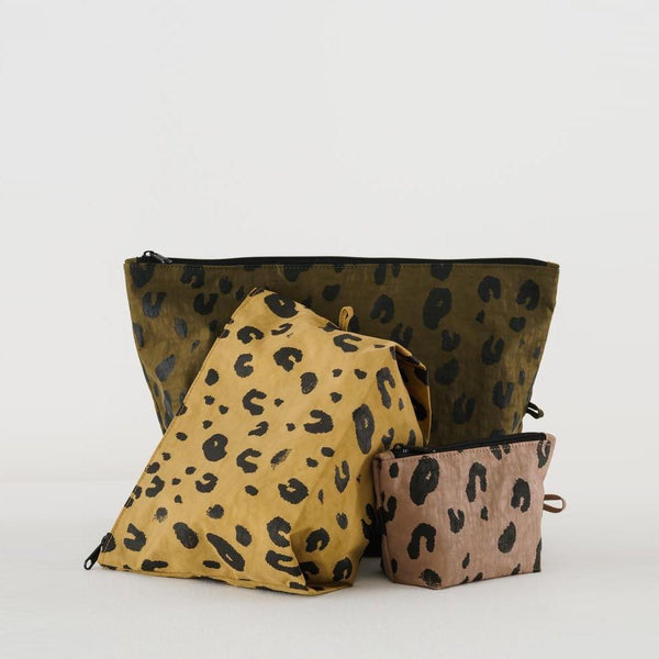 baggu leopard pouch set