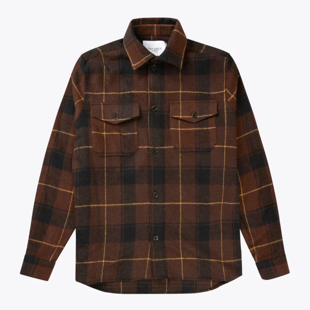 Lennon Check Shirt (Ebony Brown + Black)