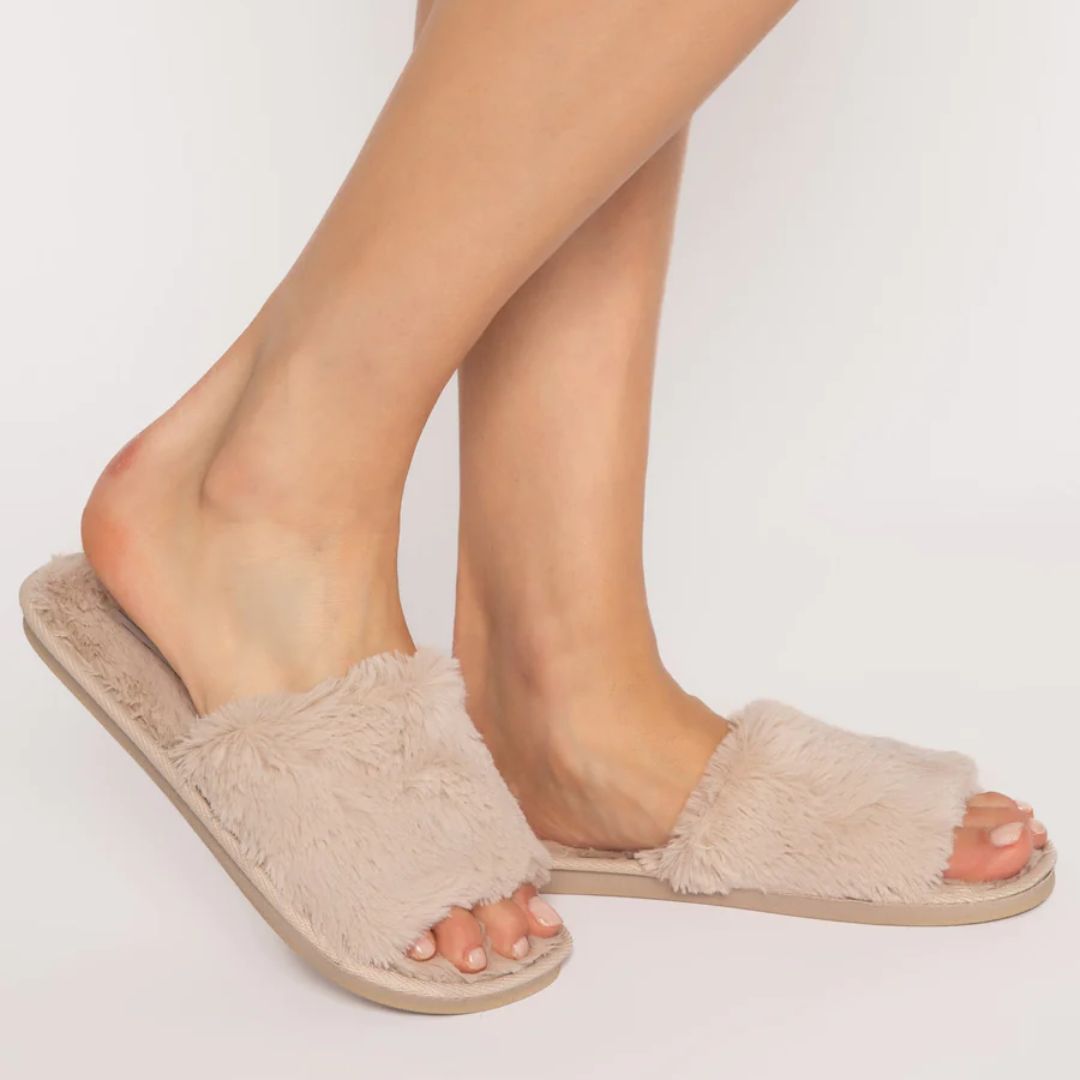 Pj salvage fur online slide slippers