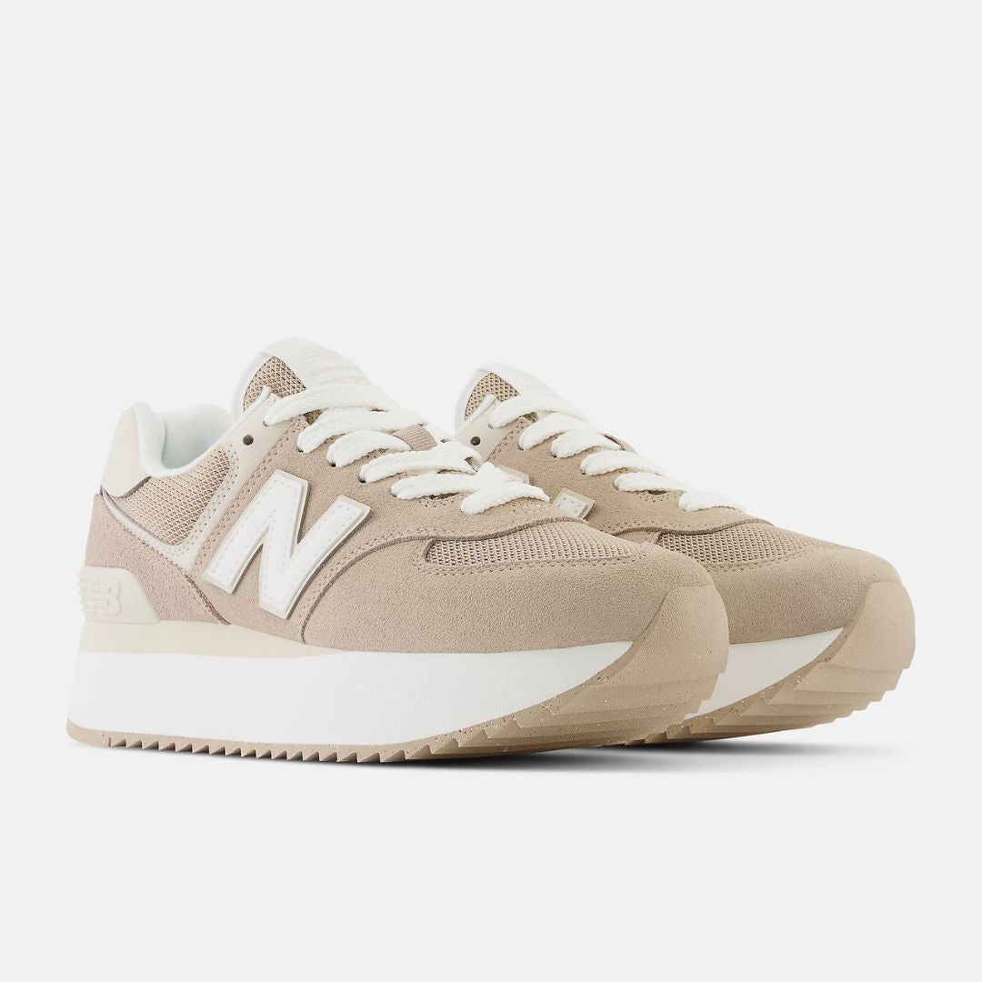 Good Neighbour | New Balance 574+ Sneaker (Driftwood + Timber Wolf + White)