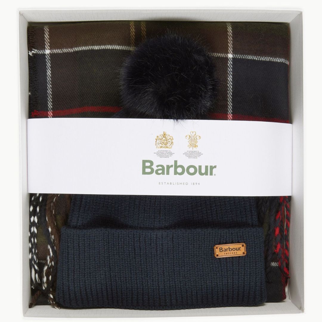 Good Neighbour | Barbour Dover Beanie & Hailes Scarf Gift Set (Classic)