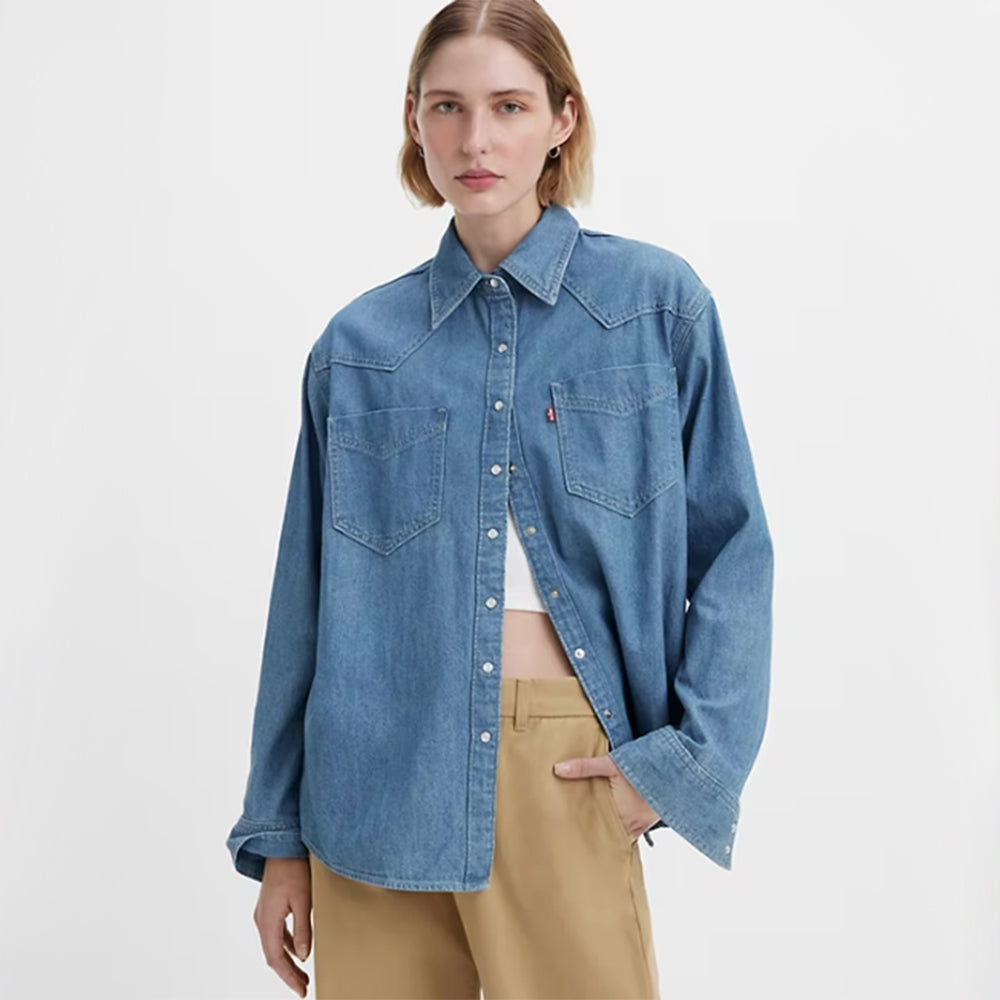 Levi's® RELAXED FIT WESTERN - Shirt - indigo stonewash/blue denim 