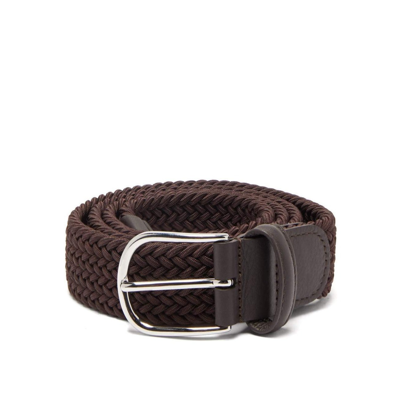 Womens Anderson's brown Wide Woven Leather Belt