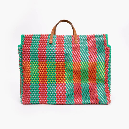 Clare V. Summer Simple Tote in Crochet Checkers — Zuri&Francis